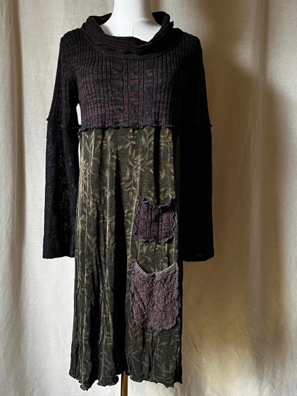 Lee Andersen Couture Mixed-Knit whimsical Dress